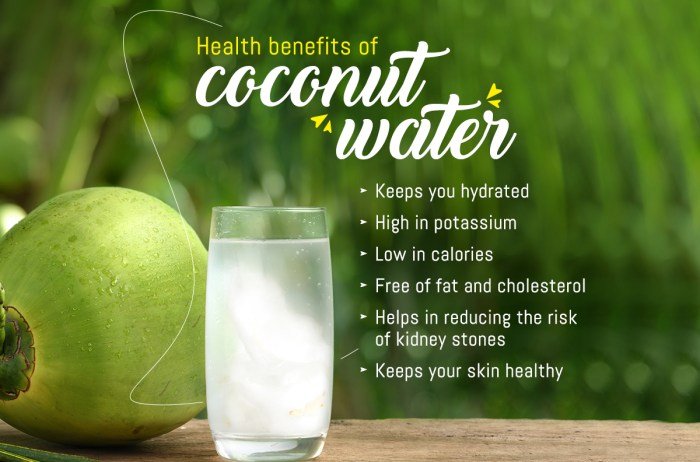 Health benefits from drinking coconut water