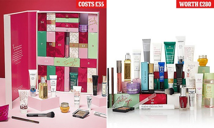 Advent calendar beauty products