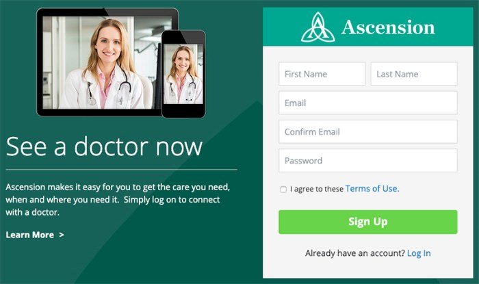 Ascension health log in