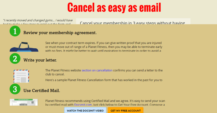 How do you cancel planet fitness membership online