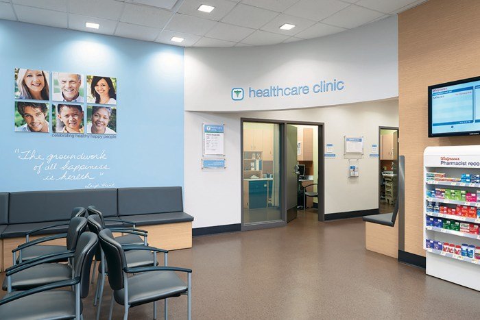 Clinic healthcare walgreens saving time