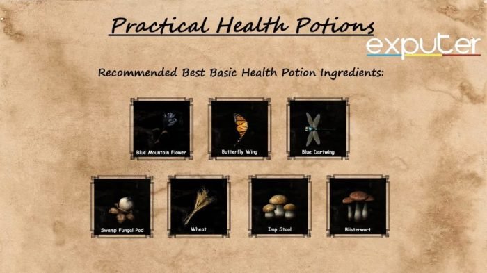 Health potion skyrim recipe