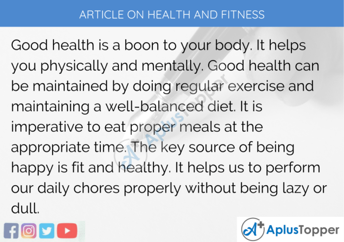 Health and articles