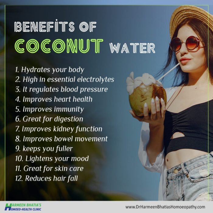Health benefits from drinking coconut water
