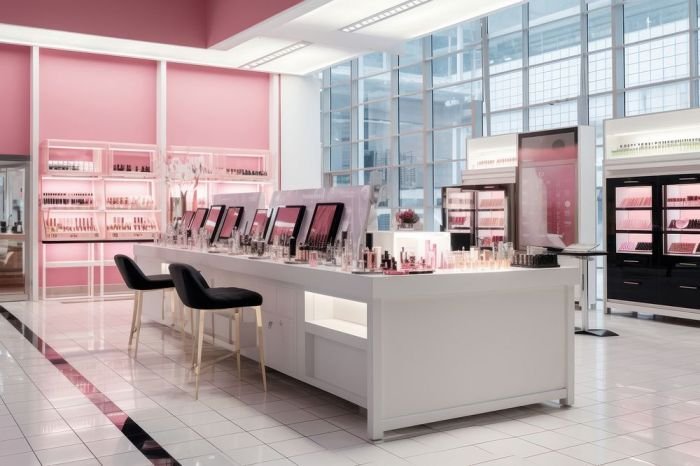 Beauty cosmetic stores store makeup cosmetics interior shop retail nyx racked online make display fixtures names look layout some many