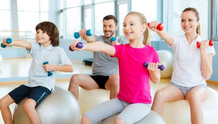 Family fitness exercise
