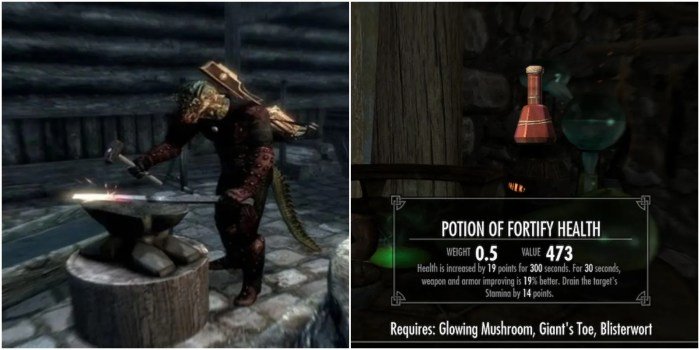 Skyrim fortify smithing potions make guide
