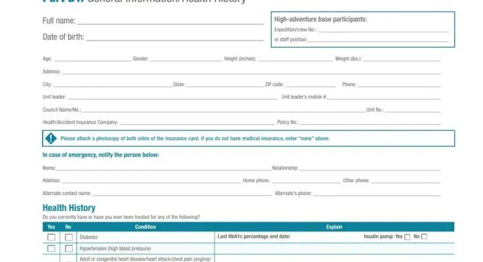 Health form bsa
