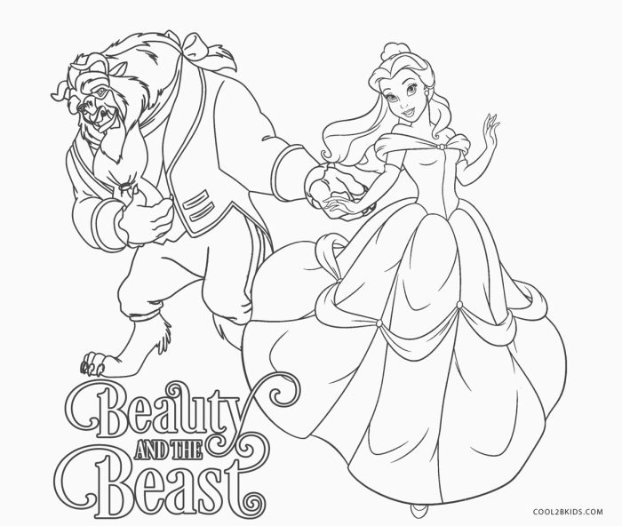 Beauty and the beast pictures to color