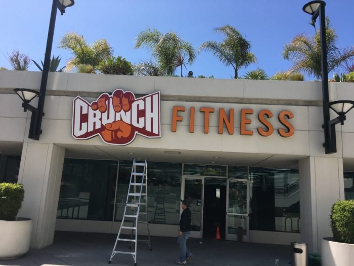Fitness crunch signs banners beach long