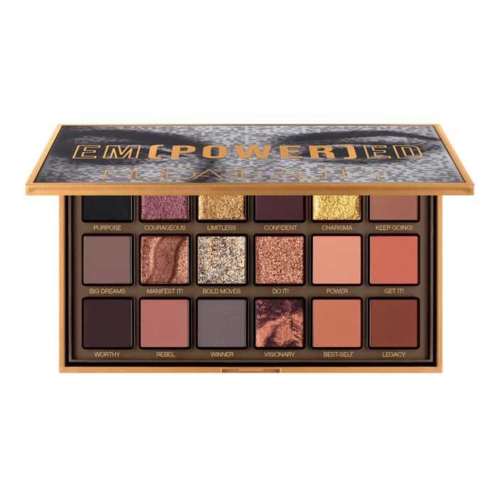 Huda palette eyeshadow maquillaje sombras paleta stones esponja obsessions refund