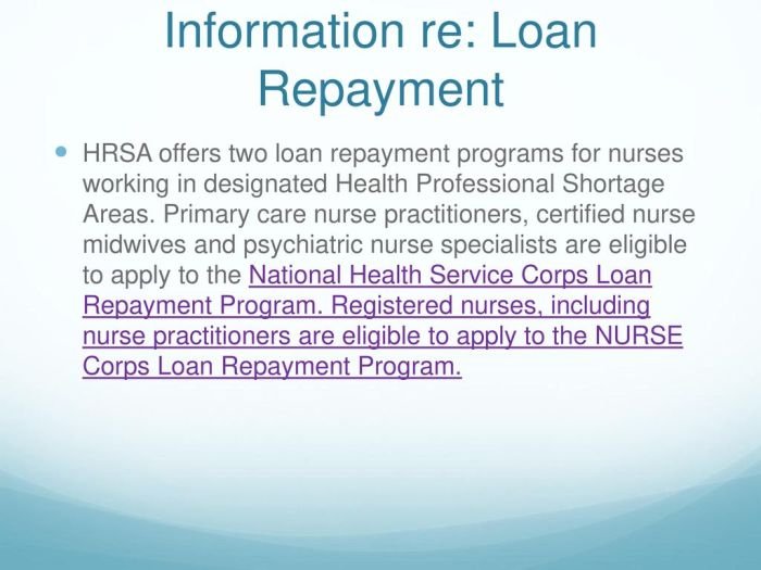 National health corps loan repayment