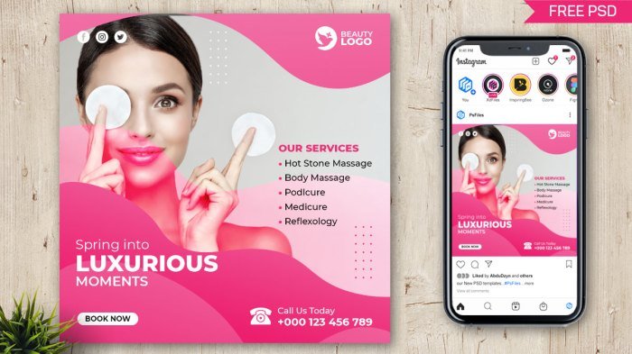 Beauty salon social media