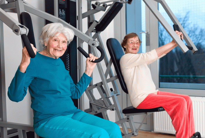 Seniors exercise
