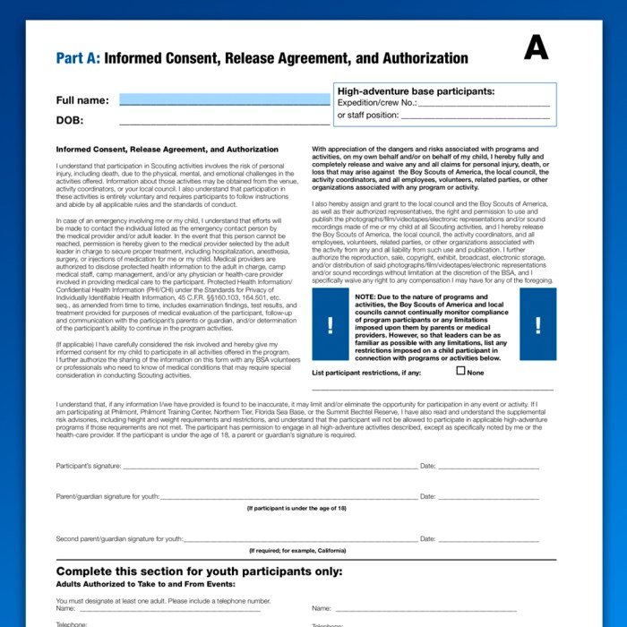 Health form bsa