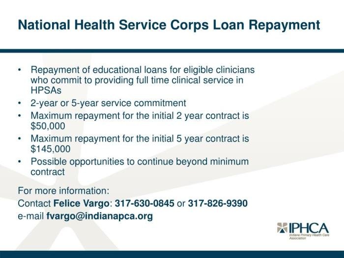 National health corps loan repayment