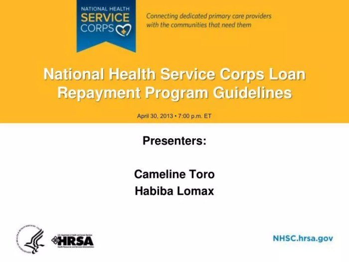 National health corps loan repayment