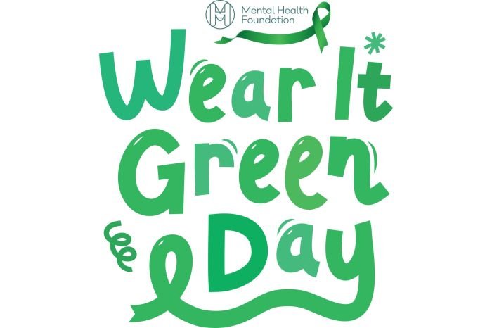 Mental health green awareness ribbon symbol illustration vector preview