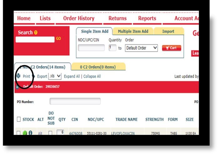 Order express cardinal health
